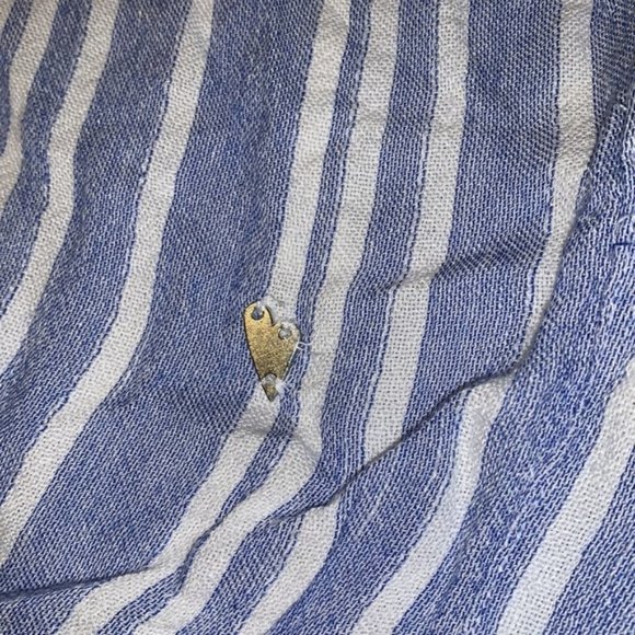 Mos Mosh Blue and White Striped Linen Shirt - Women’s Size Large - Picture 6 of 10